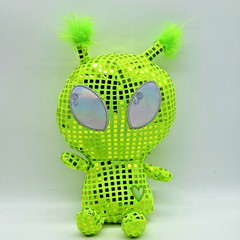 9″ Sparkly Neon Green Alien Plush Valentine’s Day Toy by Way To Celebrate