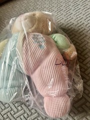 VTG 90s Kids Gift My First Bear Multicolor Pastel Waffle Weave Baby Plush : READ