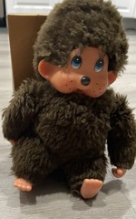 Vintage Thumb Sucking Monkey Plush Doll 8″ Blue Eyes Monchhichi Style 70s/80s