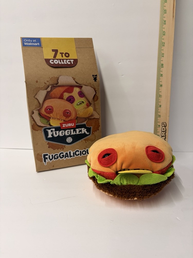 Fuggler Fuggalicious BURGER Funny Ugly Monster 9″ Collectible Stuffed Plush NIB