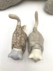 1992 Kitty Surprise Gray Cat With 2 Kittens Vtg Hasbro Plush Just Play Pink Bows