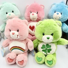 Vtg 2002 Care Bears Plush Lot of 5 Good Luck Cheer Wish Champ Love-A-Lot w/Tags