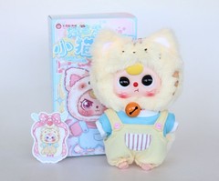 MOVEABLE EYES Baby Three BB3 Blue Plush Kitten Wardrobe Cat Pendant