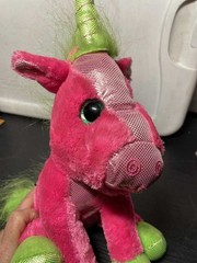 lot 3 unicorn stuffie plush toys sz 7/8 robes the childrens place rainbow & pink