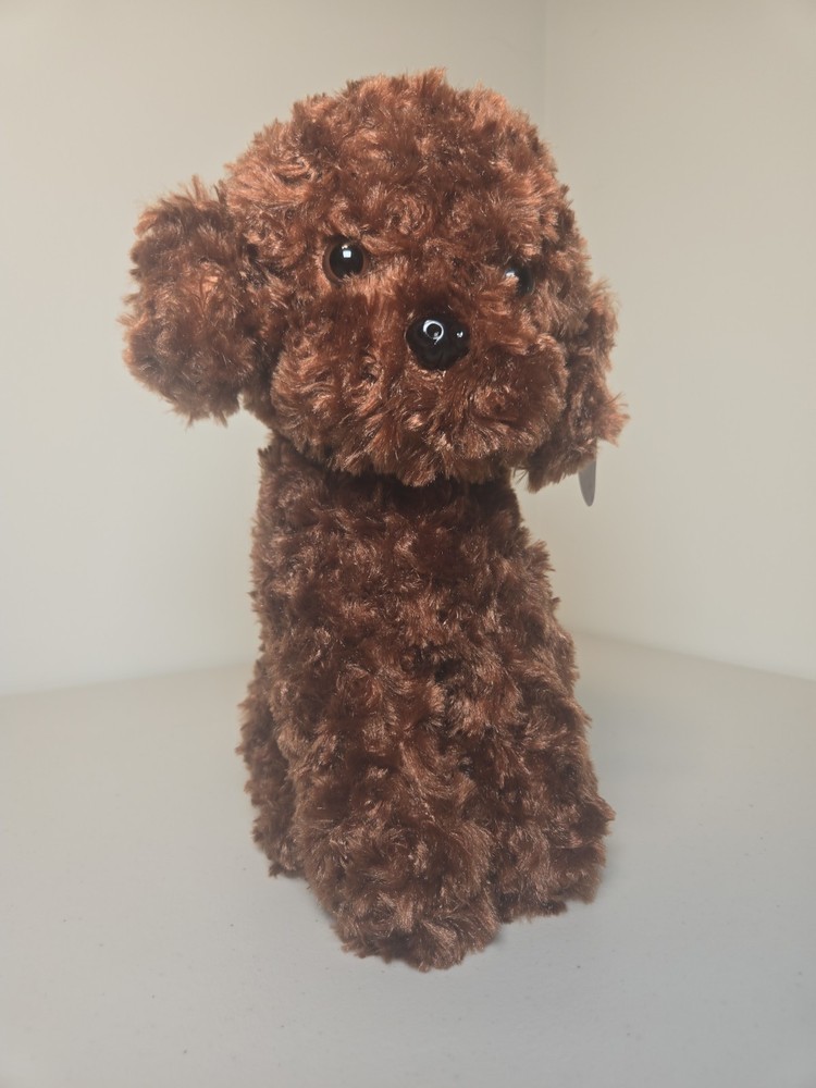 Weigedu Adorable Plush Toy Fluffy Brown Poodle Stuffed Animal Dog Labradoodle