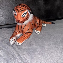 Bengal Tiger Realistic Plush Body Laying Stuffed Animal Orange Black Toy 14”