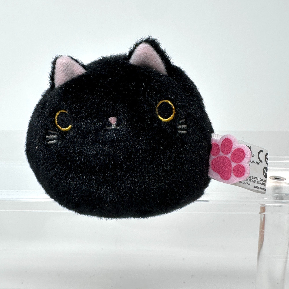 San Ei Boeki Nekodango Cat Plush Animal Black Cute Fluffy Kitty Cuddle Doll 2″