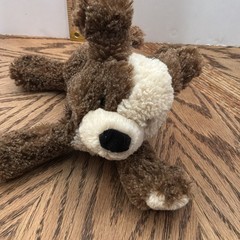 mary meyer plush Dog White And Brown Floppy Lovey Snuggle
