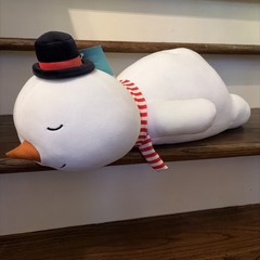 Holiday Snowman Weighted Plush Kids' Throw Pillow White