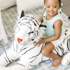 Melissa Doug Giant Siberian White Tiger – Lifelike Stuffed Animal