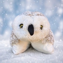 Pillow Pets Snowy Snow Wise Owl 2010 18” Original Folding Plush RARE HTF Retired