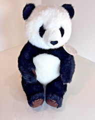 Vintage 13” Panda Bear Plush Sun & Star Japan Realistic 1977