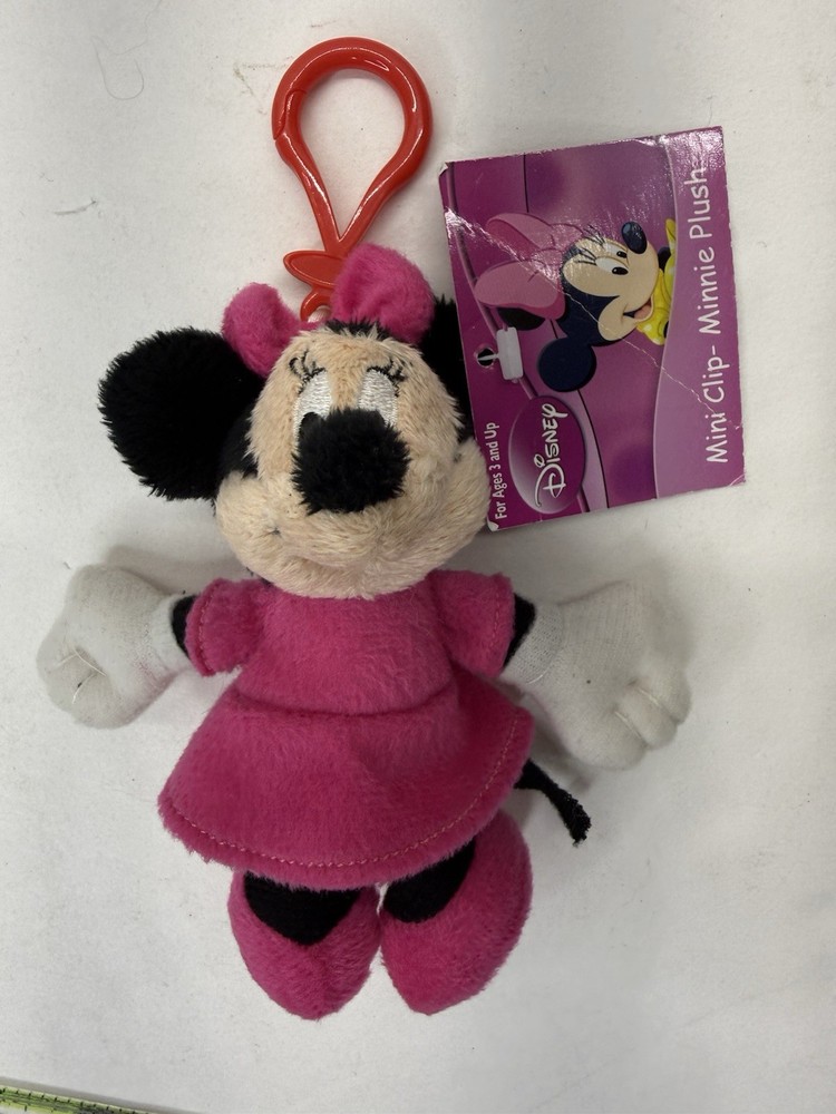 Kcare Minnie Mouse Pink Stuffed Plush Key Chain Bag Clip 6″ With Tags