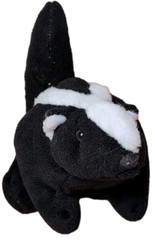 Skunk King Plush Bean Bag Toy Stuffed Animal 8” Black White Woodland