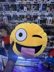Wink Smiley Face Tongue Out Face Pillow Plush Emoji 12″