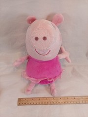 3pc Plush Pigs, Ganz Heart Tugger Pig, ABD Peppa Pig, Plastic Peppa Pig Hasbro