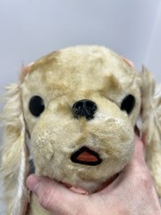 Vintage Plush Cocker Spaniel Dog Satin Pink Ears 1950s-1960s Stuffed Animal