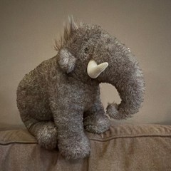 AUTHENTIC Jellycat *SUPER RARE* * RETIRED*Gray Cassius Woolly Mammoth Plush 14in