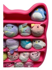 Squishmallows Squishville 18 pc Lot & Pink Shelf Display Play Easter Birthday
