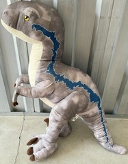 Retired Giant Jurassic World 40″ Jumbo Plush Velociraptor Blue Jurrasic Park
