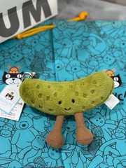 Jellycat Amuseables Green Sour Pickle Plush Bag Charm Keychain Cute NWT 2026