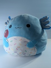 Squishmallow CLUTCH the BLUE AXOLOTL 8″ red balloon BIRTHDAY party plush RARE