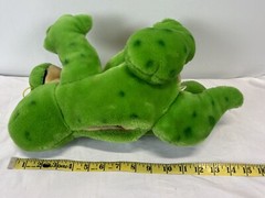 Dakin McGraw Hill Readasaurus Plush Green Dinosaur Hand Puppet Glasses Stuffed