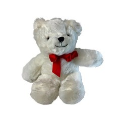 White Teddy Bear Plush Bow Stuffed Animal 2020 Anico Int’l