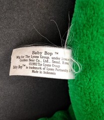 Vintage 1992 Baby Bop Green Purple Dinosaur Barney Show 15″ Plush Stuffed Animal