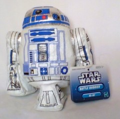 Lucasfilm Hasbro Star Wars Battle Buddies R2-D2 Blue White Mini Plushie 2004 5″