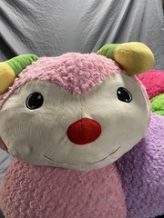 Jumbo Goffa Plush Stuffed Rainbow Multi-Color Caterpillar Animal 7 Ft