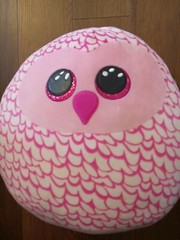 Squishi Plush Ty Pinky Pink Owl Large 14” Cushion Pillow Plush Soft