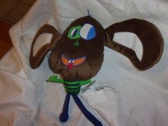 Ikea Sagoskatt Mouse Plush Stuffed Animal Toy Brown Green Blue Stripes Big Ears