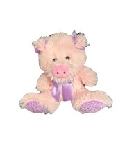 Hug Fun Pig Pink 10” Big Feet Animal Plush, Baby Infant Companion, Soft Cuddly