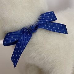 GUND Catnip White Kitten Cat Plush 8” Blue Polka Dot Bow #1126 Stuffed Animal