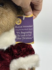 Dan Dee Teddy Bear Animated Singing Christmas Vintage Top Hat Mouth Doesnt Move