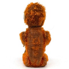 Schuco Monkey Perfume Holder c1930s Felt Orange Mohair Plush 5in 12cm Antique