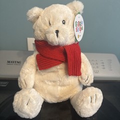 GiggleScape Polar Bear Plushie Red Scarf 12 Inch NWT
