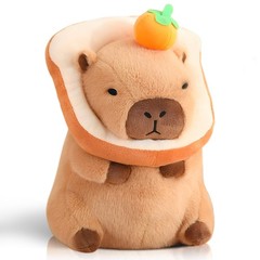 12 Inch Cute Capybara Plush Kawaii Soft Capybara Plush Doll Pillow with Bread Ca