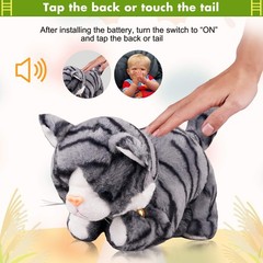 Pattern Gray Robot Cat Plush Stuffed Animal 8 Inch, 5grey