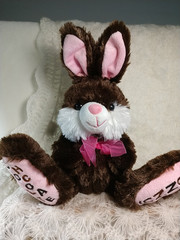 Vtg DANN DEE Collectr’s Choice Pink Brown 16″ CHOCOLATE BUNNY Easter Plush 2018