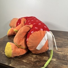 Ikea Barnslig Flodhast Hippo 30 Inch Plush Stuffed Animal Red Orange Polka Dots