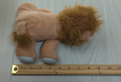 Plush Lion small 8-9″ tan brown white feet face string whiskers