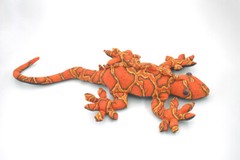 Lizard Plush Stuffed Large Iguana Sand Toy Orange Cute Gift 17″ 2 lbs TH63 BB308