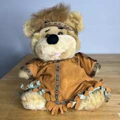 Vintage Bear Teddy Plush Indian Native American Teddy Set with Clothes See