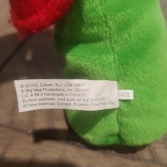 Veggie Tales Junior Jr Asparagus 6″ Plush Stuffed Toy Big Idea Gund Hard Eyes