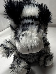Zebra Plush Stuffed Animal Small Gray Black White