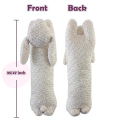 Hofun4U Rabbit Plush Pillow, Stuffed Animal, 47 inch, White