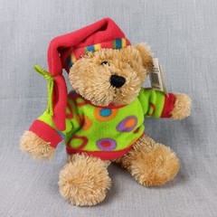 DanDee Soft Impressions Pajama Bear Small Fleece Jammies with Stocking Cap Tags