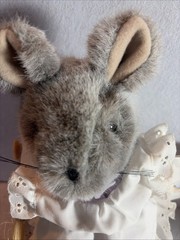 Vintage Eden Beatrix Potter Mouse Hunca Munca Plush Broom Tags Two Bad Mice 8″